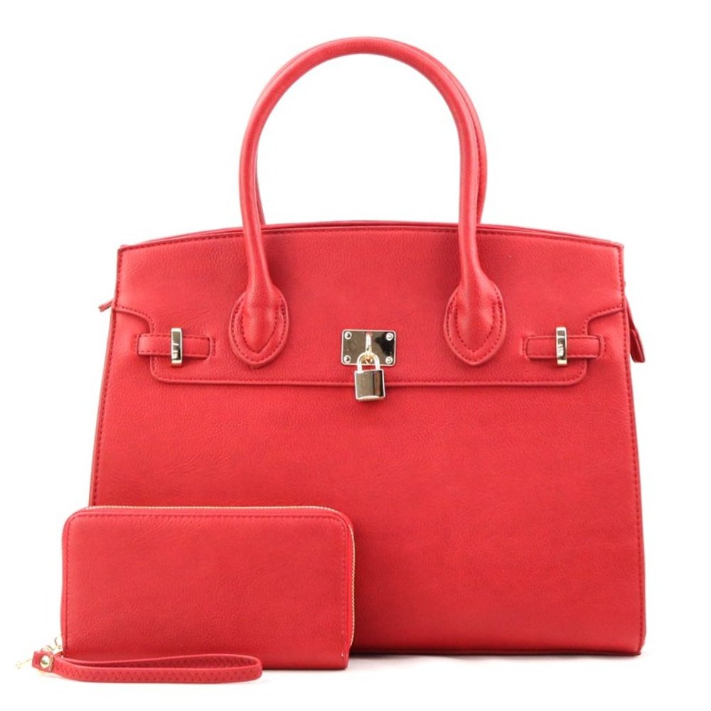 Lovely Holiday Red Leather Handbag!! Wallet Included.